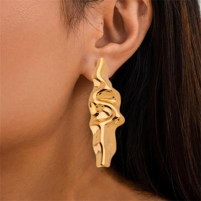 Unregelmäßige lange streifen Ohrringe für Frauen Neue Einfache Mode Geometrische Metall Goldene Lange Ohr Schmuck Mujer Brincos