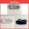 Canvas Dot Pattern Pen Case With Large Capacity For Girls And Students