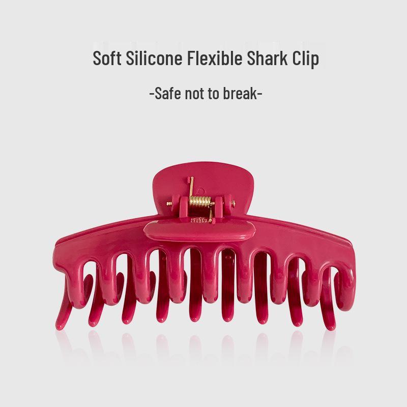 2025 Soft Silicone Shockproof Shark Hair Claw Clip - Durable, High-End Accessory