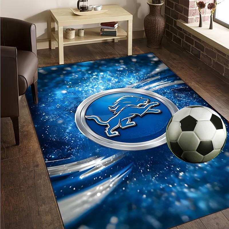 Lions Team Rug Office Carpet Non-Slip Mat, Chair Rug Floor Covering for Gaming, Bedroom, Living Room , Home Decor Christmas Gift