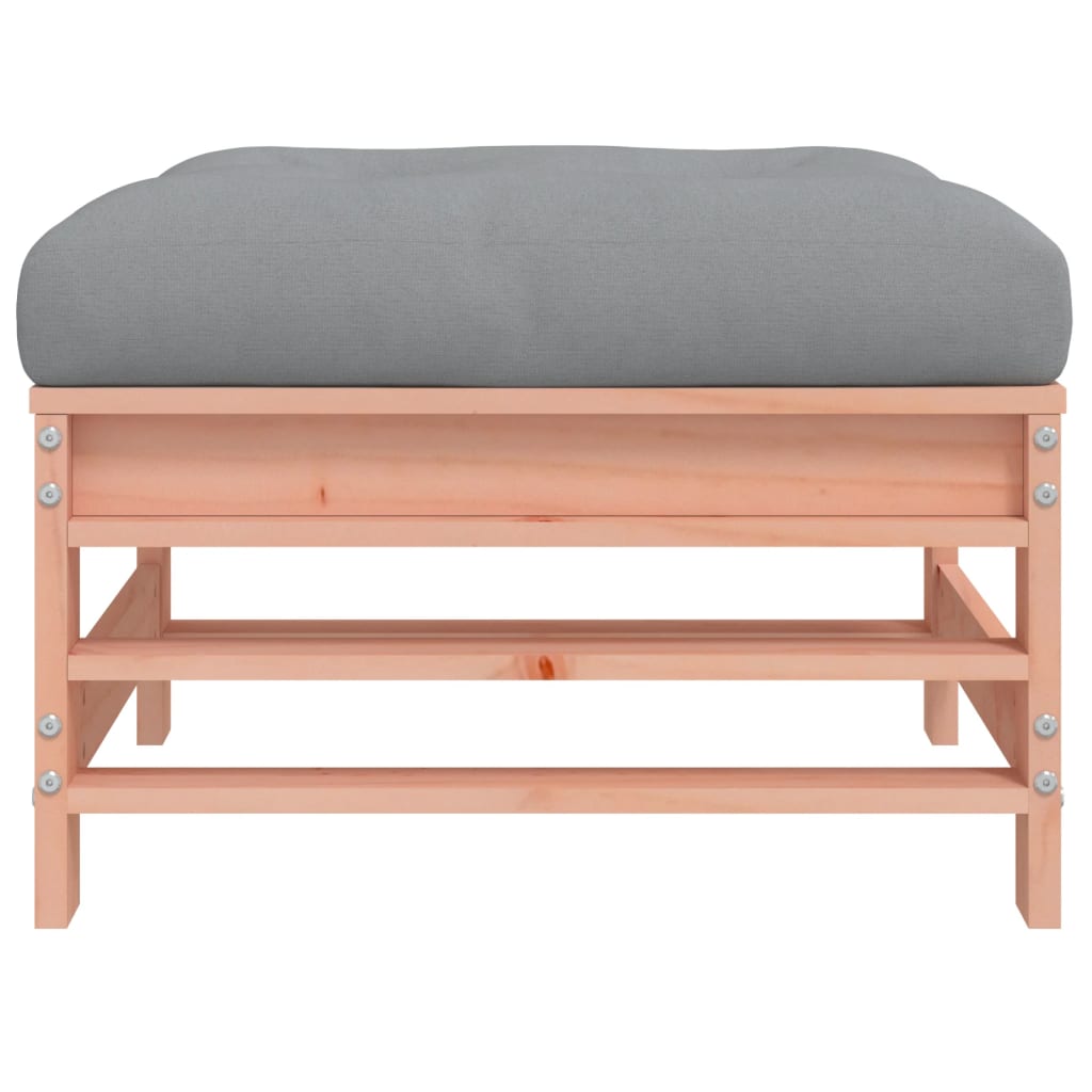 Garden Stool with Cushion Solid Douglas Fir Wood