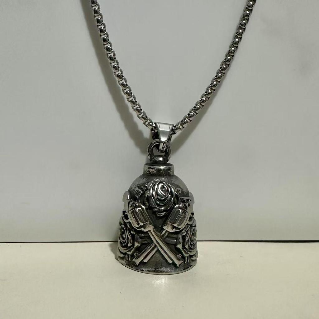 Gun N' Roses Style Bell Pendant Keychain Necklace