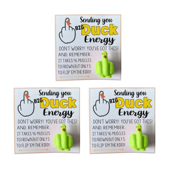 Middle Finger Duck Funny Duck Lucky Charm Gift with Encouraging Card Sending You Big Duck Energy Ornament Inspirational Gift for Friends Family