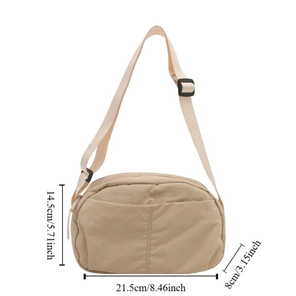 New Solid Color Sling Crossbody Bag Quick-dry Nylon Square Bag Zipper Large Capacity Handbag Women Square Bag