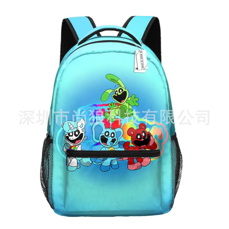 Smiling Critters Printed Backpack Teens - Oxford Fabric Breathable Padded Straps Unisex School Bag
