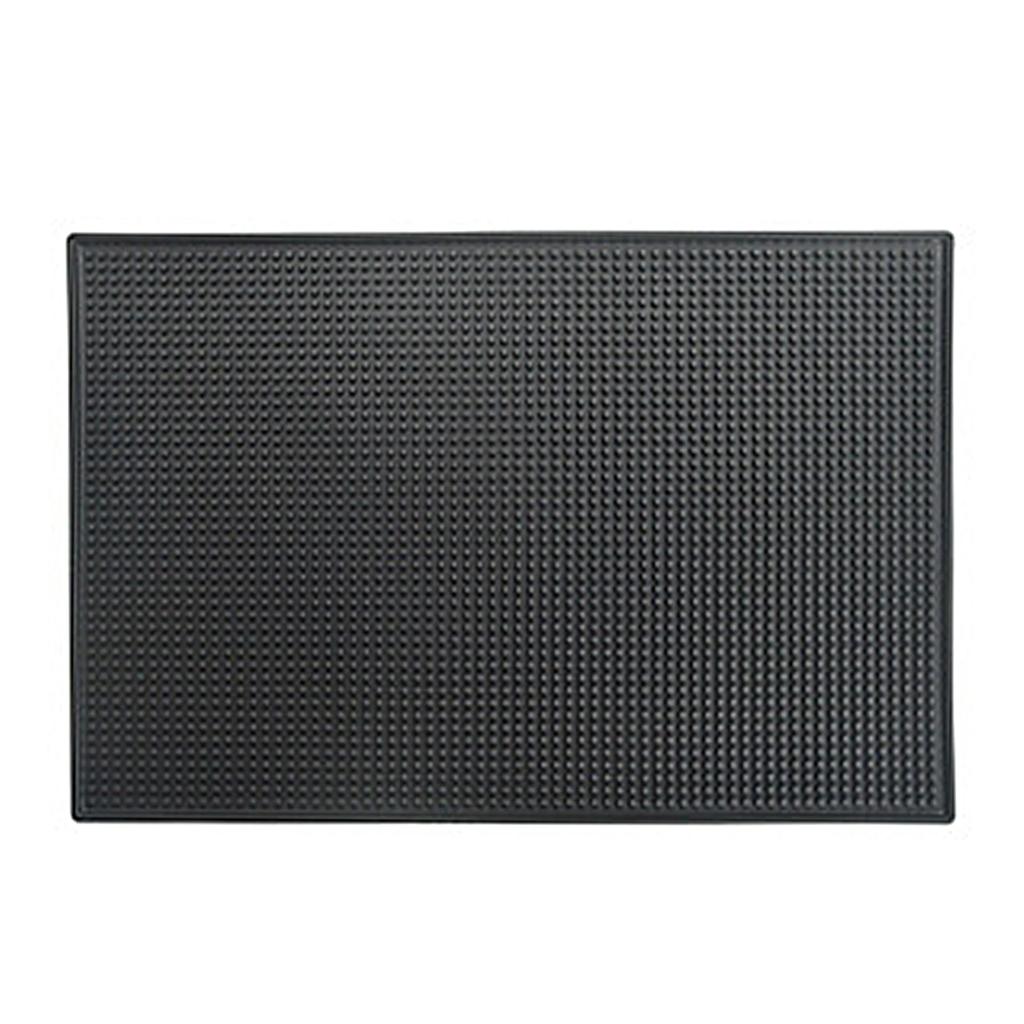 Rubber Bar Mat Coffee Maker Countertop Spill Mats Bar Service Mat Dish Glass Drying Mat for Barista Cocktail Bartender Black