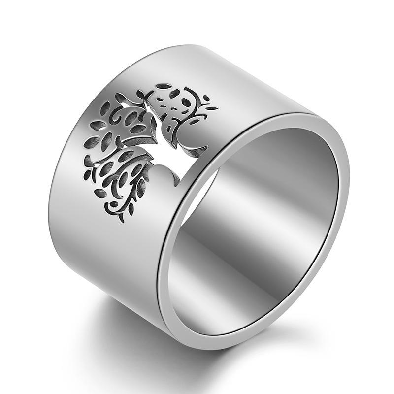 Vegetarian Ring Index Finger Ring Jewelry Hollow Tree of Life Ring, Women s Simple Ring Personalized Accessories 2026 no. 6 серебряный