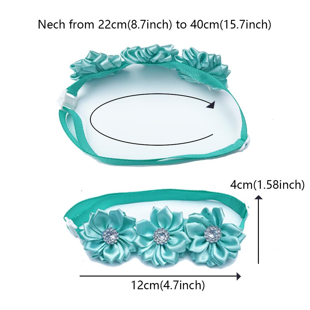 50/100pcs Cute Flower Dog Bow Ties Petals Mix Colors Dog Grooming Accessories Pet Flower Bows With Diamonds Cat Bowties Collar