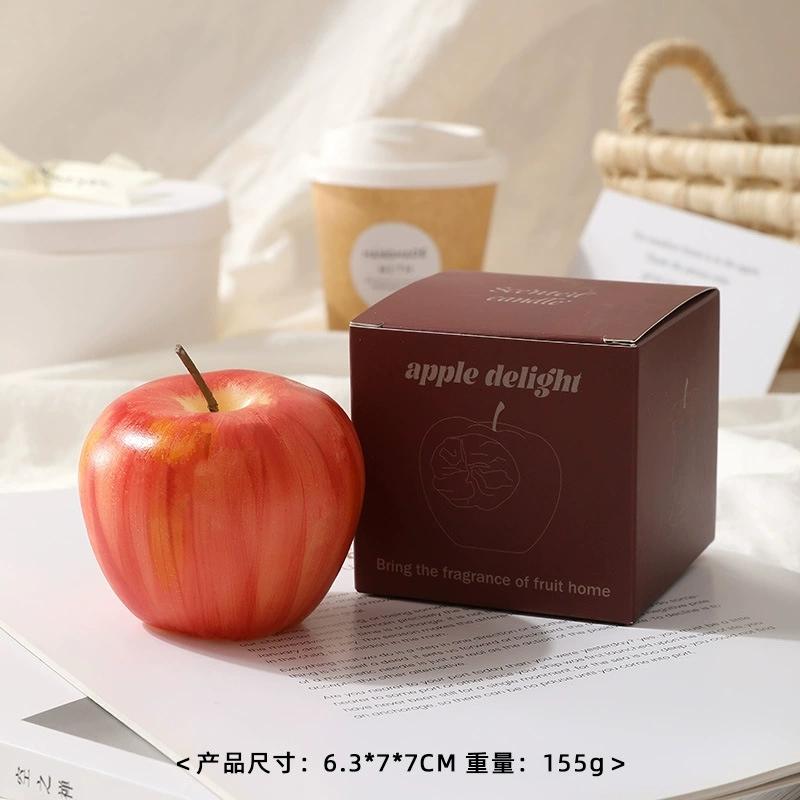1Pc Apple Shaped Scented CandleSoy Wax Fruit Candle Ornament, Festive Gift Idea for Bedroom Home Decor & Holiday Gifting