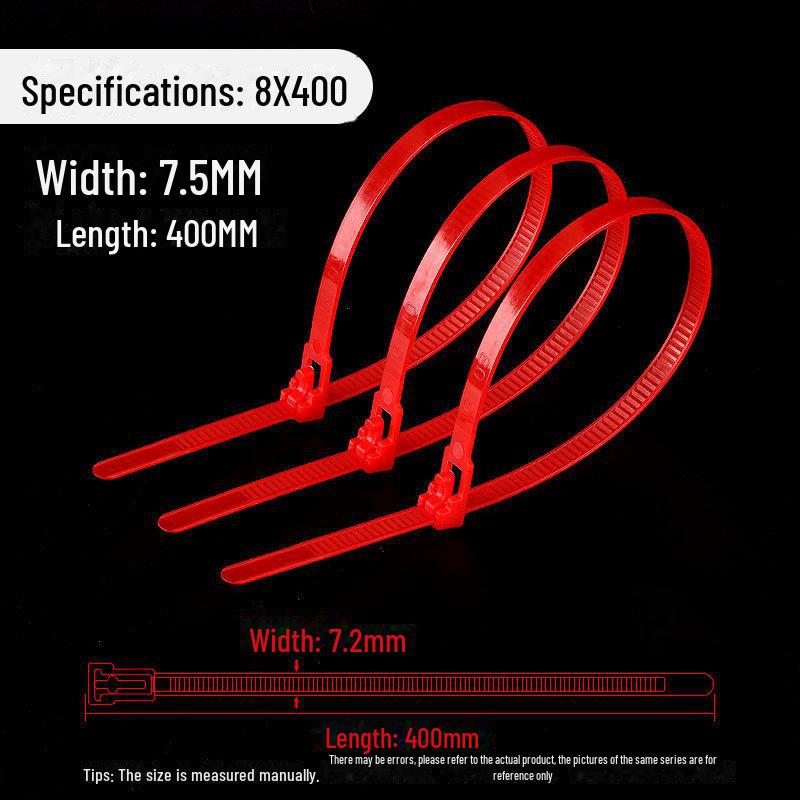 Reusable Nylon Cable Tie with Releasable Buckle - Black & White