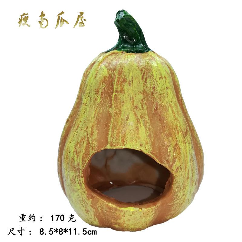 Fish Shrimp Halloween Pumpkin Shelter House Simulation Resin Ornament For Aquarium Fish Tank Decor