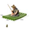 Floating Aquarium Decor Miniature Garden Decor Old Man Fishing Floating Raft Design Fish Tank Landscape Decoration