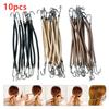 10 Pieces Trendy Double Hooks Hair Band Rubber High Elastic Hair Tie Ponytail Headwear Women Styling Tools Hair Accessory