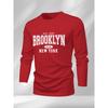[Long-Sleeve City Print] Vintage Brooklyn New York Long-Sleeve T-Shirt | City Print Top