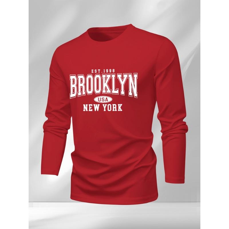 [Long-Sleeve City Print] Vintage Brooklyn New York Long-Sleeve T-Shirt | City Print Top