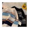 Unisex Oversized Striped Knit Sweater Fall Casual Round Neck Pullover Youth