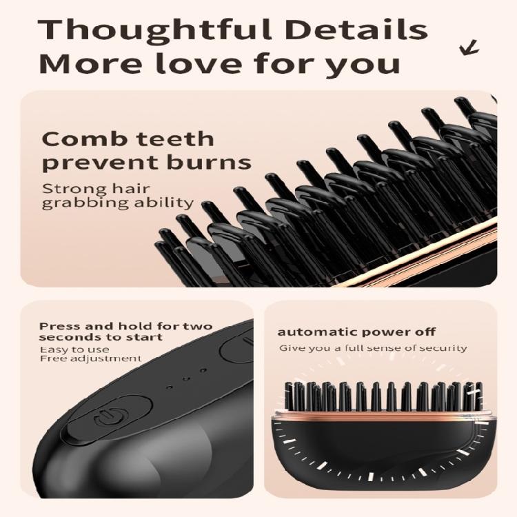Not Scalding Hair Straightener Brush with 3 Temp Option 30 Second Quick Styling Battery Operated for Daily Use Gift