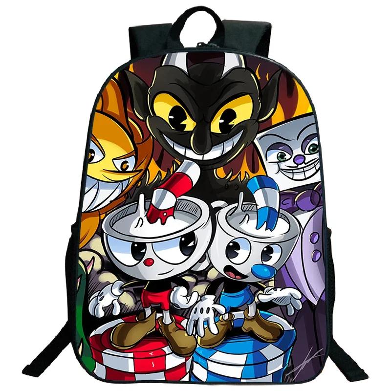 Reistassen Softback Schooltassen Laptop Boekentas Grote Capaciteit Cuphead Print Rugzak voor Jongens Meisjes Student Cosplay Schooltas