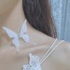 Butterfly Choker Necklace Boho Invisible Chain Butterfly Fairy Choker Transparent Fishing Line Necklace for Women Ladies