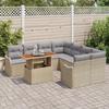 Ensemble de canapé de jardin vidaXL 9 pièces avec coussins Rattan poly beige, Canapé de jardin vidaXL 2 places avec 3358177