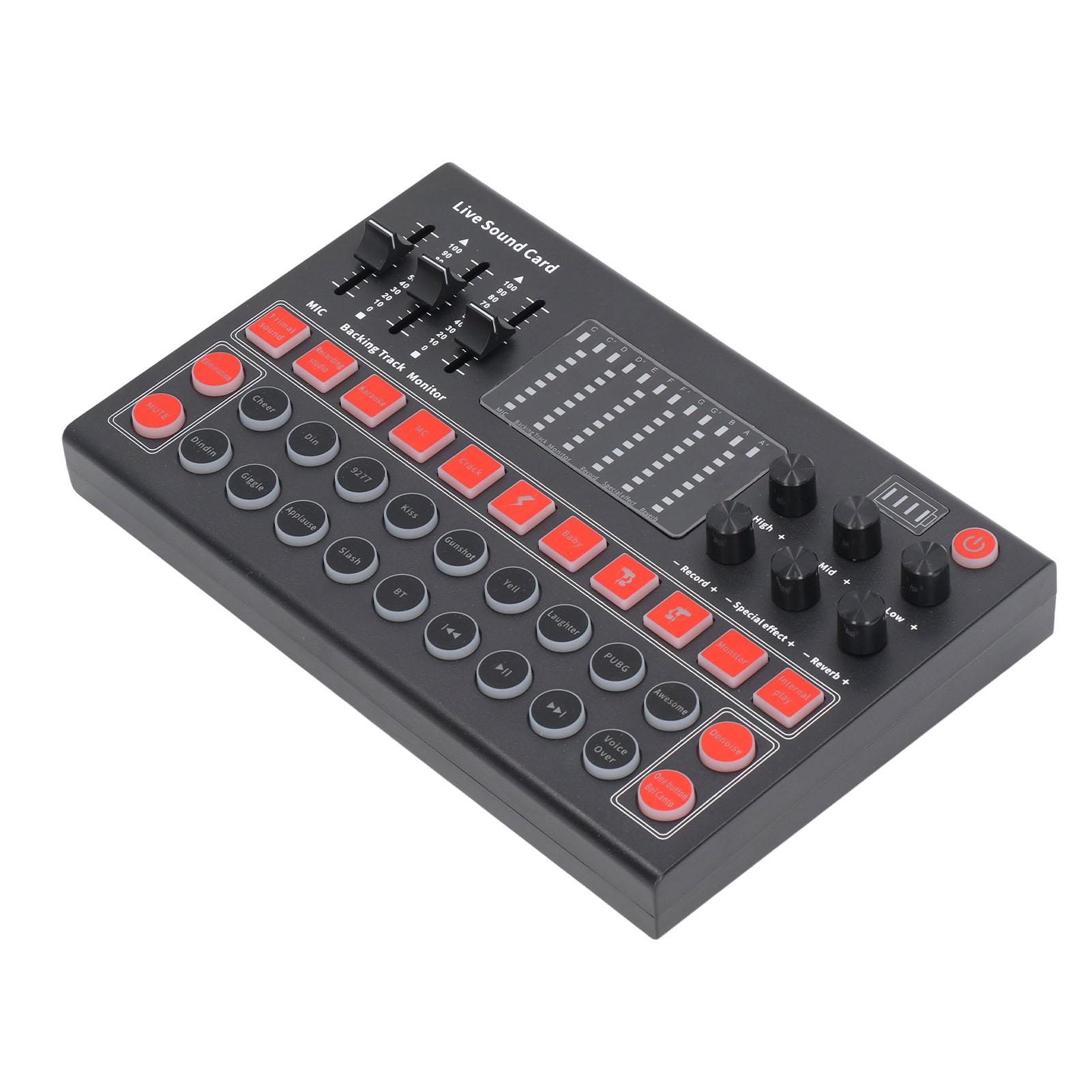 

Изменитель голоса Звуковая карта Светодиодный дисплей Шумоподавление Bluetooth Двухканальная Звуковая карта для записи