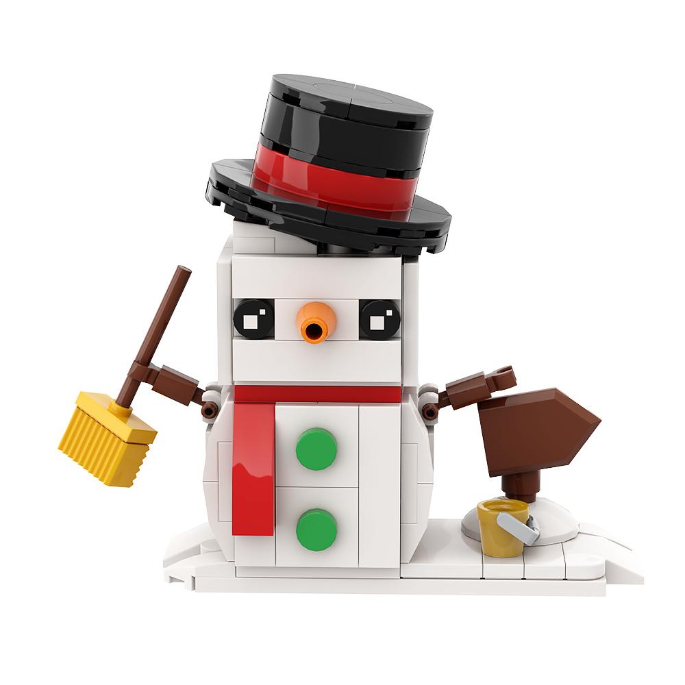 Gorbricks MOC Christmas Snowman Santa Claus Elk Brickheadz Building Block Set Square Head Xmas Suit Toys Christmas Gift