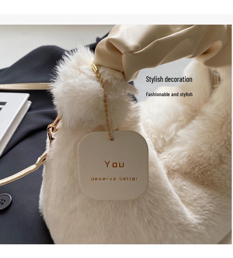2024 Winter Fairy Plüsch Faltenhandtasche - High-End Influencer Favorit, Damen Umhängetasche/Crossbody-Tasche