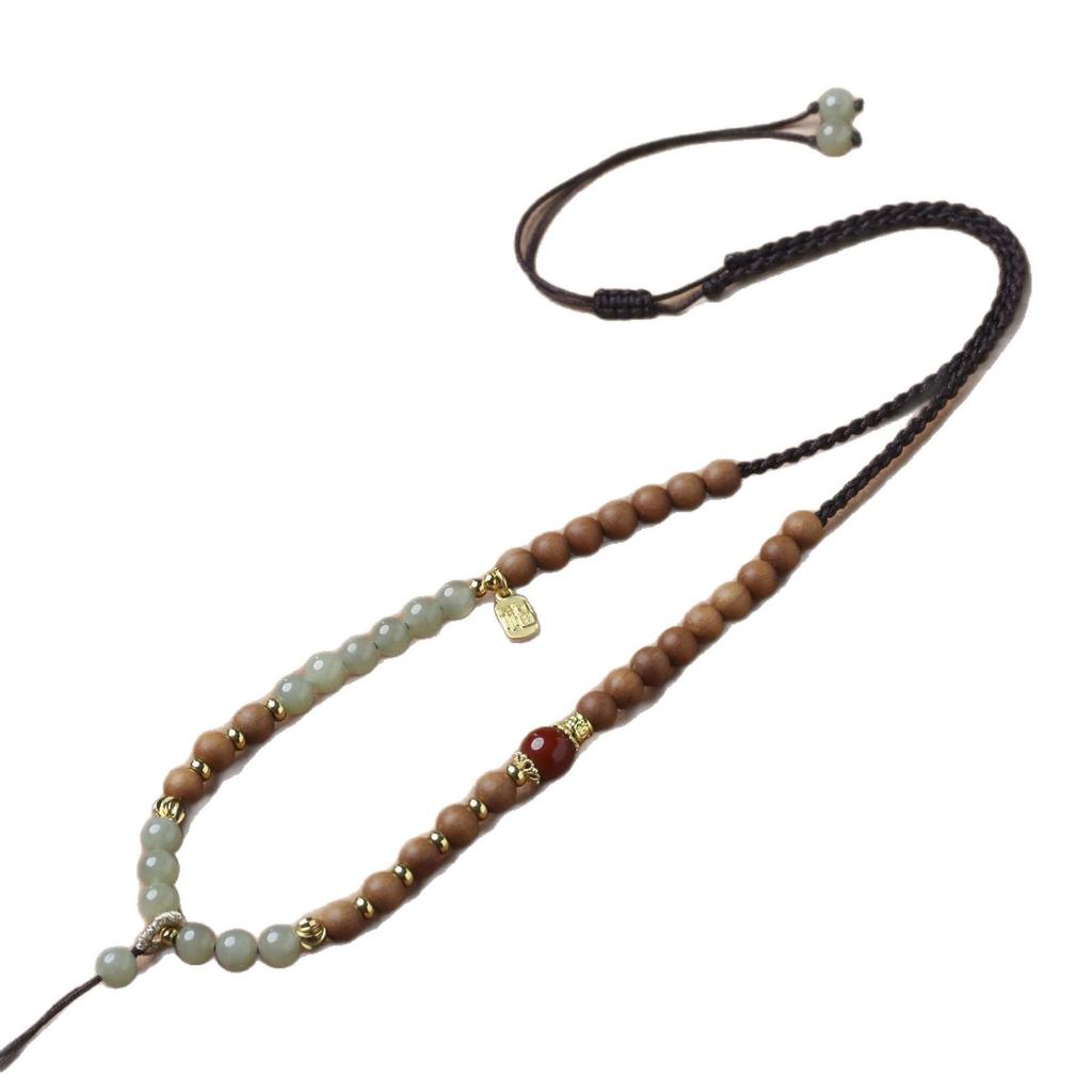 Women's Handmade Hetian Jade Woven Chain Necklace