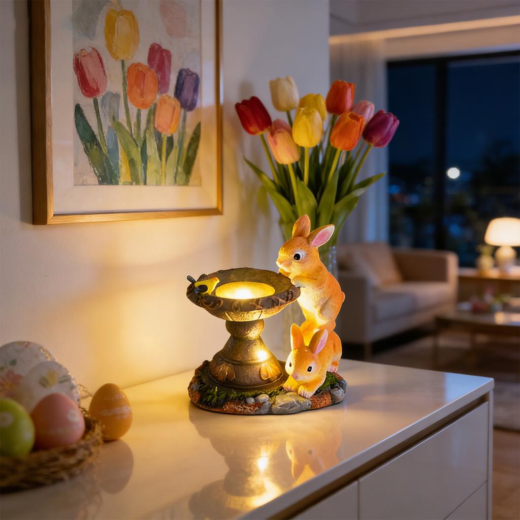 Solar-powered Resin Ornaments,  Animal Statues, Handicrafts, Garden And Courtyard Decorative Ambient Lighting.