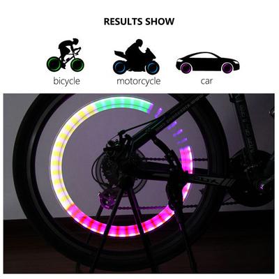 2PCS Bicycle Wheel Tire Decorative Lights RGB Waterproof E-Bike MTB Wheel Spoke Valve LED Lamps Night Safety Wanring Lighting