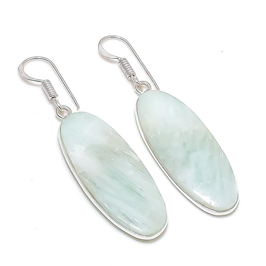 

Amazonite Handmade 925 Sterling Silver Jewelry Earring 2.09 I5s95
