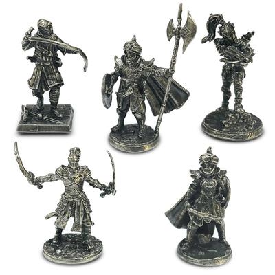 Branco cobre metal guerreiro árabe cavaleiro soldado modelo miniatura estatuetas jogo de tabuleiro peças carro decoração menino presente
