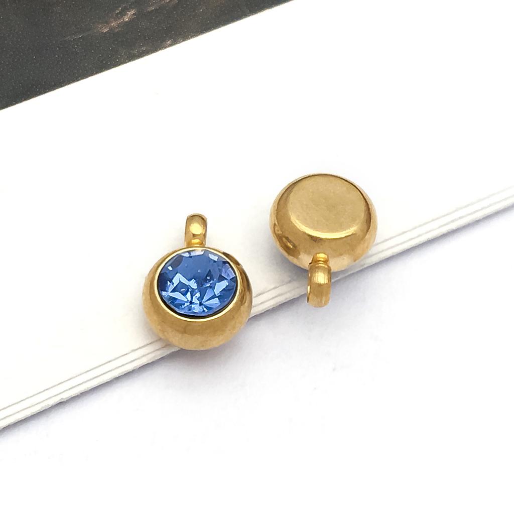 DIY alloy jewelry accessories inlaid with colored diamonds, twelve-star birthstone, birthstone, zodiac stone necklace, bracelet, small pendant.