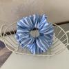 Striped Blue Color Scrunchies Large Size Hair Ties Fresh Sweet Elastic Hair Band Women Hair Accessories