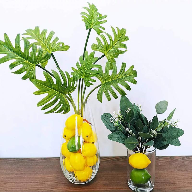 WTEMPO Double Colour Durable Fake Lemons Ornaments Artificial Lemons Fake Fruits Decorations for Kichen Party Chirstmas Decor Photography Props