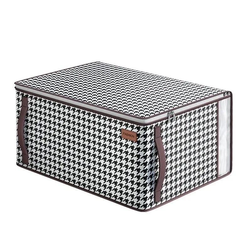 

1 шт. Утолщенная нетканая сумка для хранения одеял для дома, вместительная сумка для упаковки одежды, сумка для организации багажа 55X40X25cm