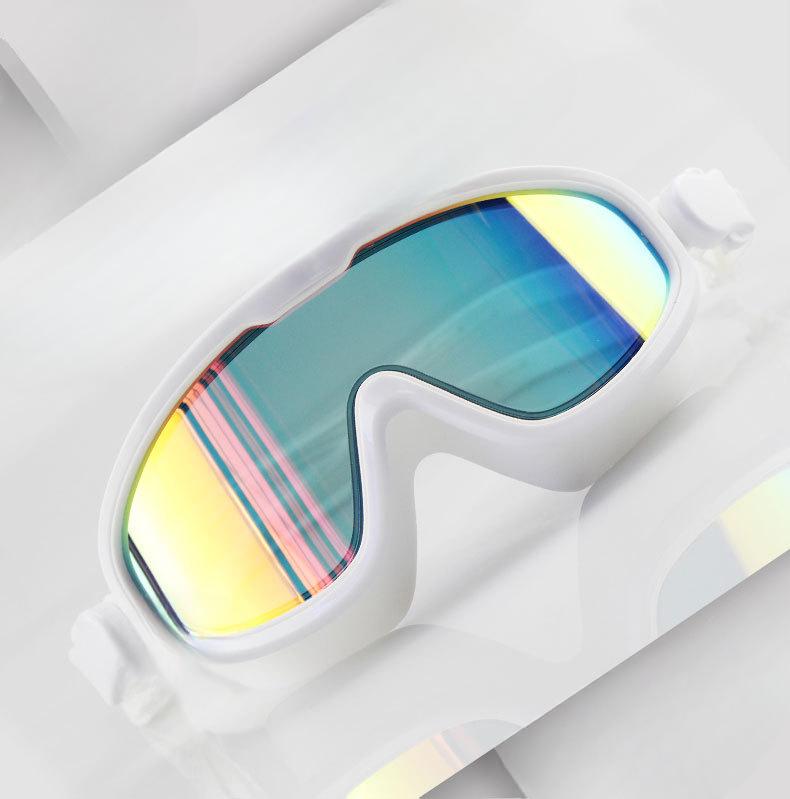 Fashionable Big Frame Myopia Swim Goggles with High-definition Electroplating Anti-fog Coating for Men and Women