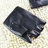 Punk Fingerless Gloves Half Finger Punk PU Leather Gloves Unisex Black PU Leather Fingerless Gloves Punk Hip-Hop Gloves Black