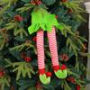 New Christmas Green Fabric Elf Legs Props Doll Decorations Pendants Holiday Puppets Christmas Tree Decoration home accessories