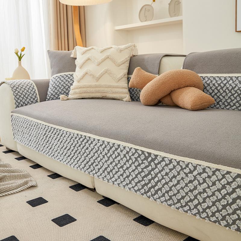 Chenille French Sofa Cushion Non-Slip Seat Cover Four Seasons Universal Light Luxury Sofa Protector