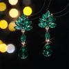 European and American Luxury Colorful Rhinestone Flower Stud Earrings for Women