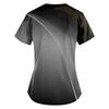 Women's Stripe Geometry Printed Short Sleeve V-neck Tops Working Pocket Blouse