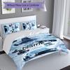 3pcs Custom Name Fast and Furious Set,Includes 1 Duvet Cover and 2 Pillowcases,All-season Bedroom Decor