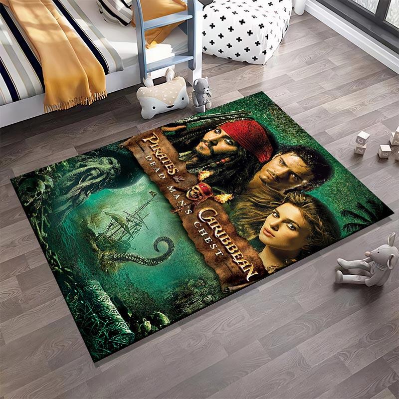 Pirates of the Caribbean Dead Man's Chest Movie Poster Design Carpet Art Suitable for Use As an Anti-slip1 For1room and Bedroom Sofas