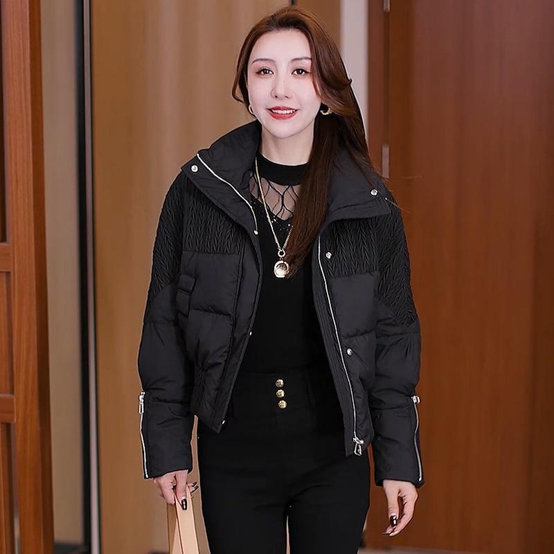 Down cotton fashionable and thin jacket women's down cotton jacket short warm foreign style small man