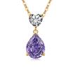 Jewelry Temperament Warm Sun Water Drop Necklace Ice Flower Cut Zirconium Platinum Plated 925 Silver Pendant Necklace