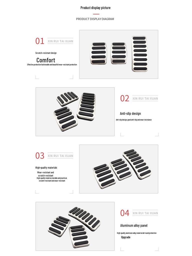 Non-Slip Car Pedals for Suzuki Vitara: Throttle, Brake & Rest Decorative Accessories