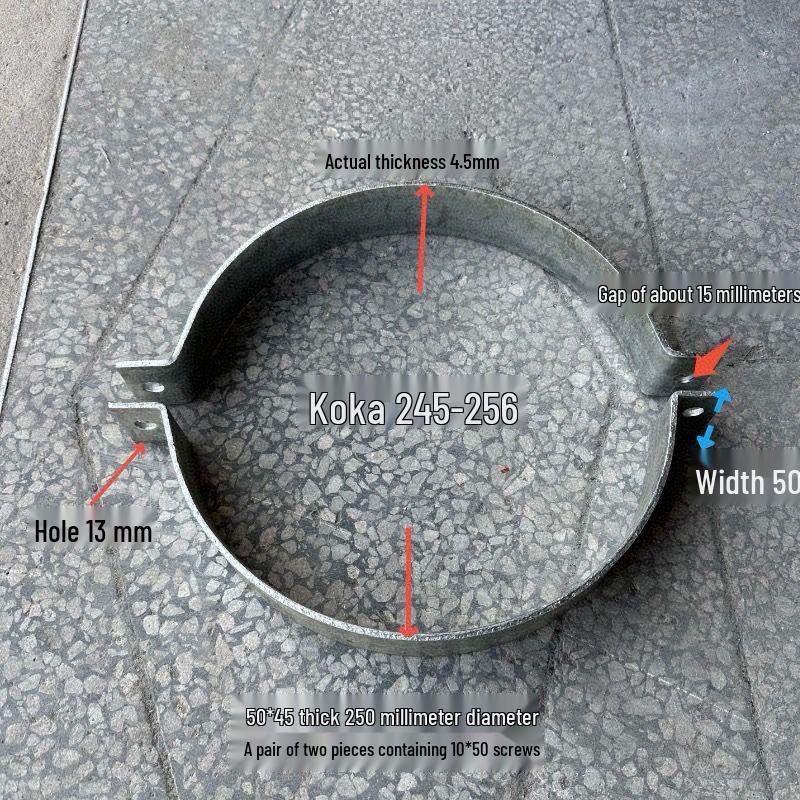 Abrazadera de Mástil y Cable de Viento Semicircular de Servicio Pesado para Postes de Cemento