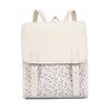 Floral Print And PU Leather Backpack For Women Casual Style Daypack With Buckle Closure Stylish College School Bag Office Work Commute Travel