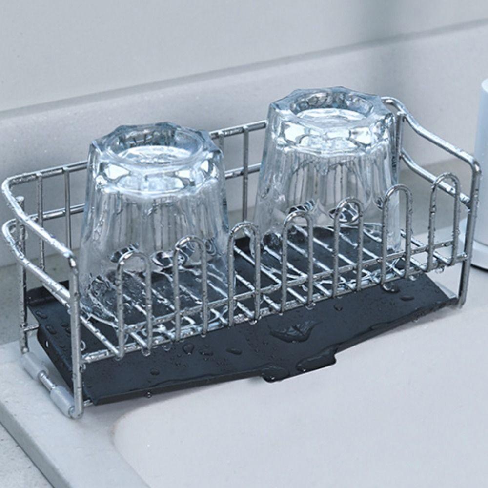 Stainless Steel Kitchen Drain Rack Rust-proof Sink Storage Organizer Dish Drying Rack Washbasin
